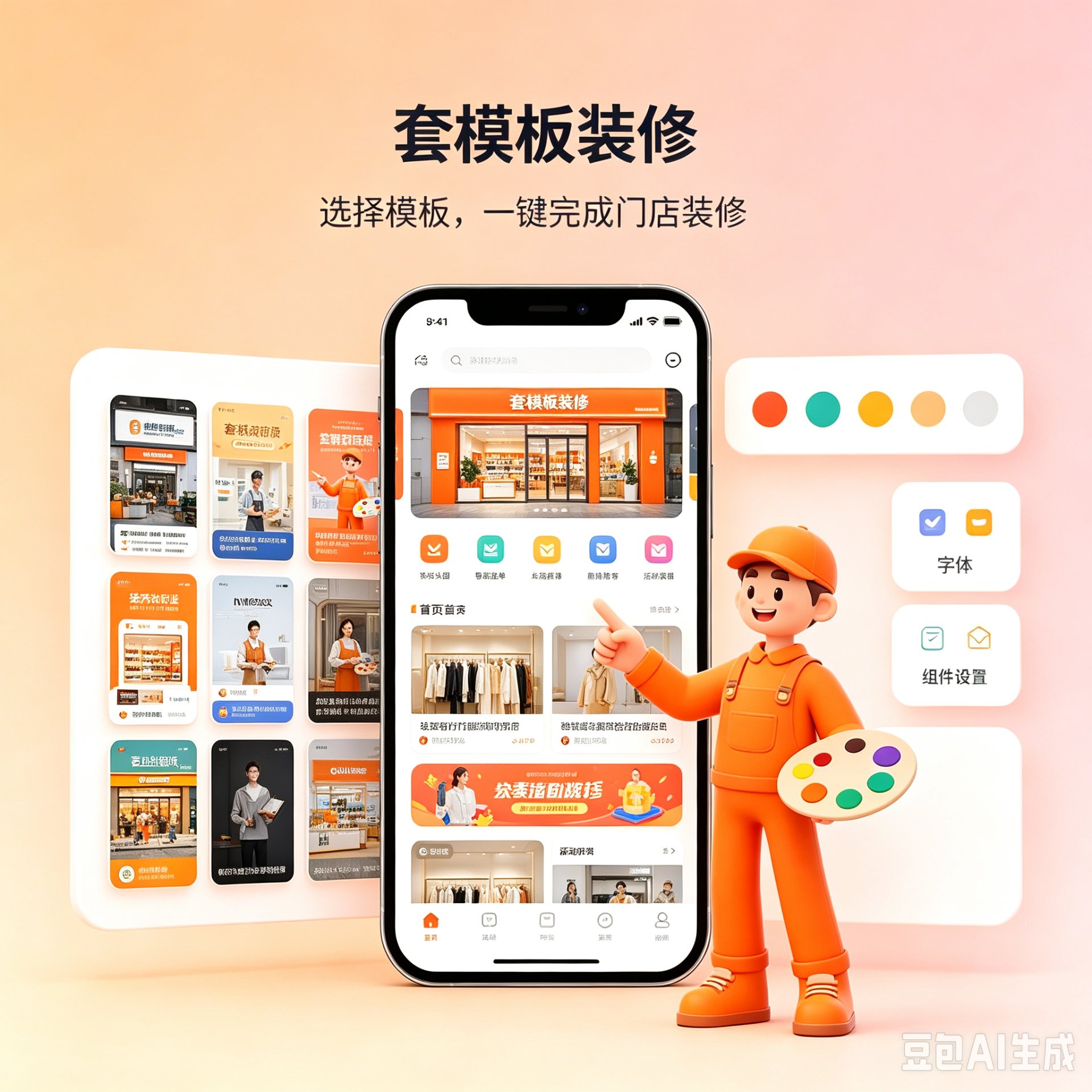 ② 套模板装修
